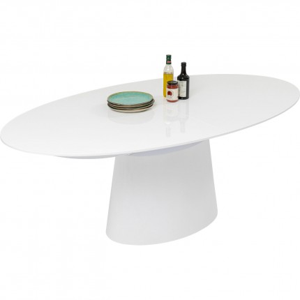 Uitschuifbare eettafel Benvenuto ovaal patentwit Kare Design