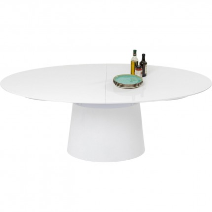 Uitschuifbare eettafel Benvenuto ovaal patentwit Kare Design