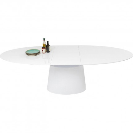 Uitschuifbare eettafel Benvenuto ovaal patentwit Kare Design