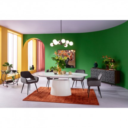 Uitschuifbare eettafel Benvenuto ovaal patentwit Kare Design