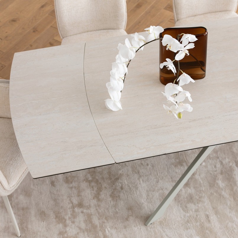 Uitschuifbare eettafel Lana 260x90cm beige Kare Design