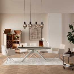 Uitschuifbare eettafel Lana 260x90cm beige Kare Design