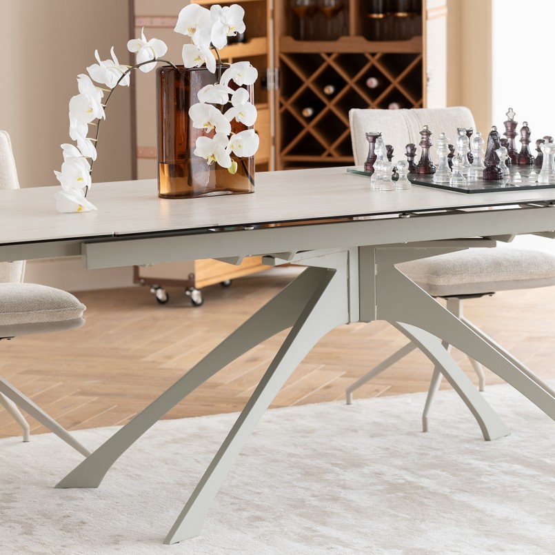 Uitschuifbare eettafel Lana 260x90cm beige Kare Design