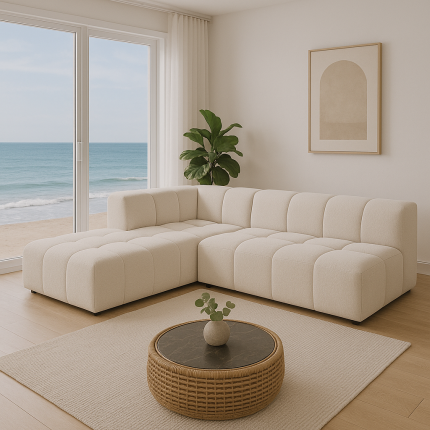 Corner Sofa Belami cream left Kare Design