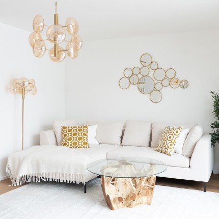 Kussen Catena Chain geel en wit Kare Design