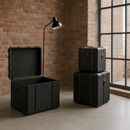 Koffer Voyage zwart (3/set) Kare Design