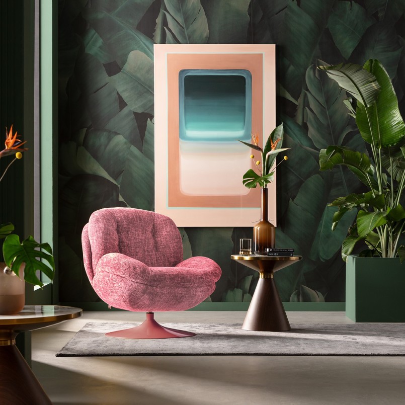 Pink Swivel Chair - Cosy - Kare Design