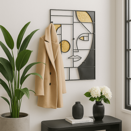 Wand Kapstok Art Face vrouw 90x60cm Kare Design