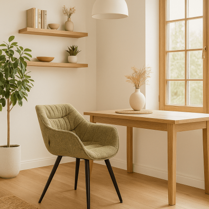 Chair with armrests Thelma Melange green Kare Design