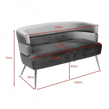 Sofa Sandwich 2-Seater velvet cream Kare Design