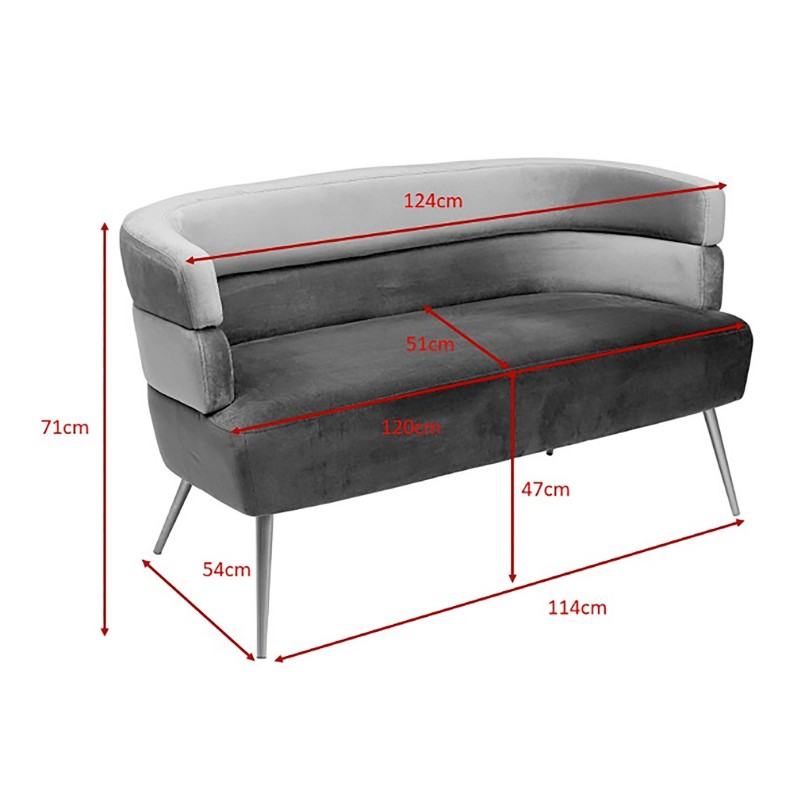 Roze retro fluwelen sofa - Sandwich - Kare Design