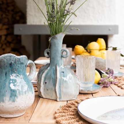 Vaas Mina blauw met handgrepen Kare Design