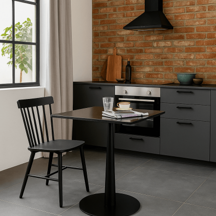 Eettafel Bistrot Capri 70x70cm zwart graniet Kare Design