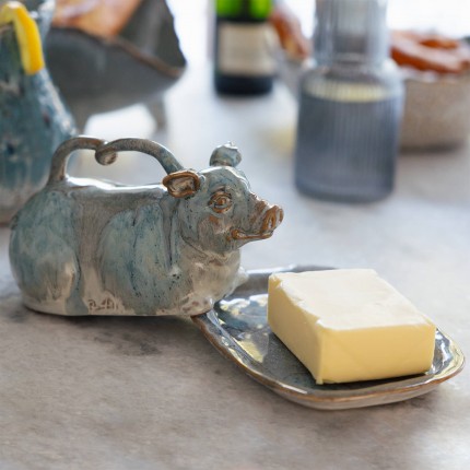 Botervloot Mina blauw varken Kare Design