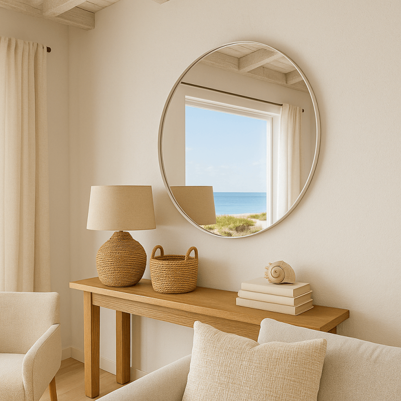 Spiegel Curve ronde Ø100cm beige Kare Design