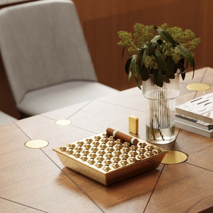Ashtray Soho Square Brass 25x25cm Kare Design Ashtray Soho Square Brass 25x25cm Kare Design