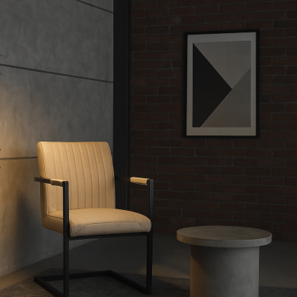 Stoel met armleuning Cantilever Thamos beige Kare Design