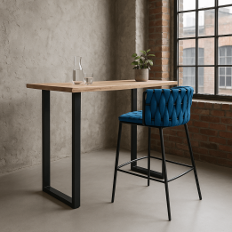 Bartafel van hout en zwart staal - Symphony - Kare Design