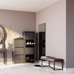 Rechthoekige wandspiegel in zwart aluminium 180x160cm - Bella-model