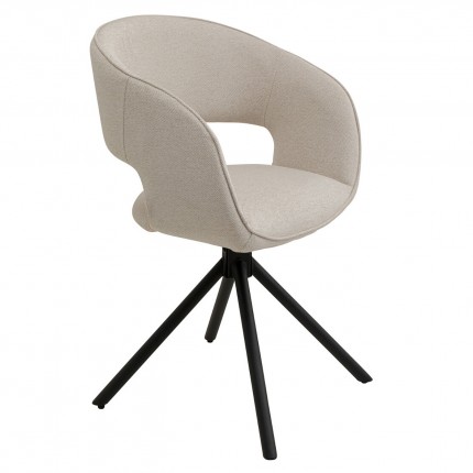 Draaistoel met armleuningen Gina zwart Kare Design