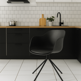 Draaistoel met zwarte design armleuningen - Bel Air - Kare Design