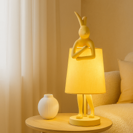 Beige en perzik konijnenlamp - Dier - Kare Design