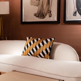 Kussen zwart, wit en goud - Schaal - Kare Design