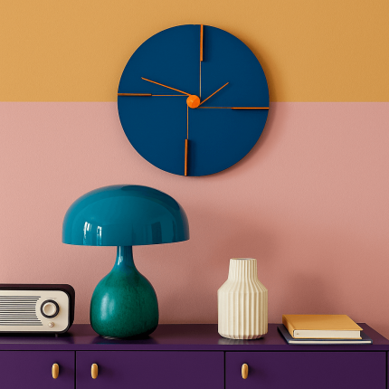 Wandklok Felice 30cm blauw Kare Design