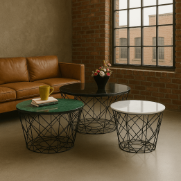 Zwarte hedendaagse salontafel - Oost - Kare Design