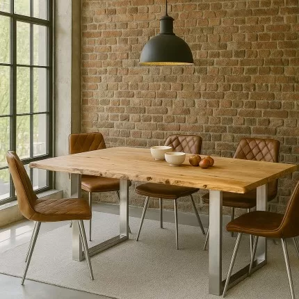 Eettafel Harmony 180x90cm acacia chroom Kare Design Eettafel Harmony 180x90cm acacia chroom Kare Design