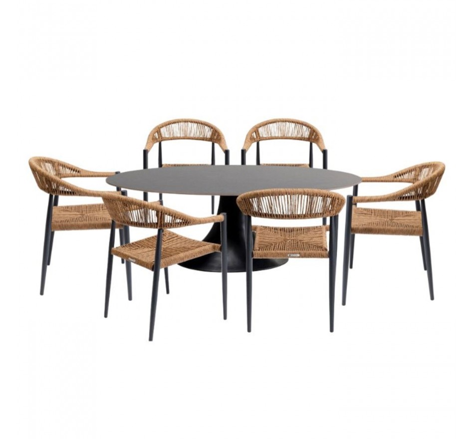 Tuinmeubilair Possibilita tafel 220cm en 6 stoelen nature Kare Design Tuinmeubilair Possibilita tafel 220cm en 6 stoelen nature Kare Design