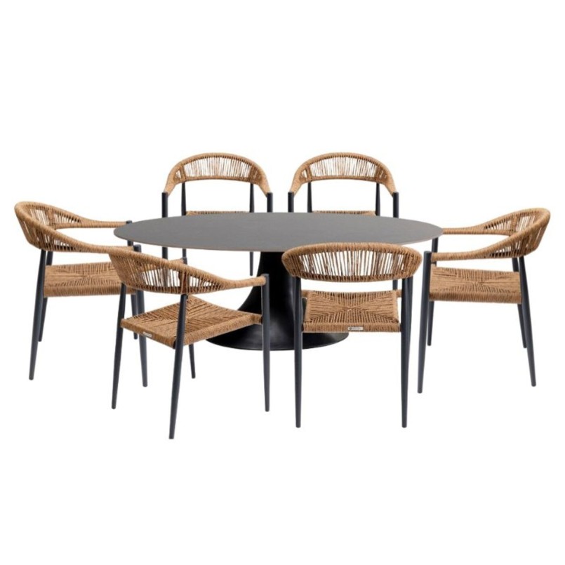 Outdoor set Grande Possibilita table 220cm and 6 chairs nature Kare Design