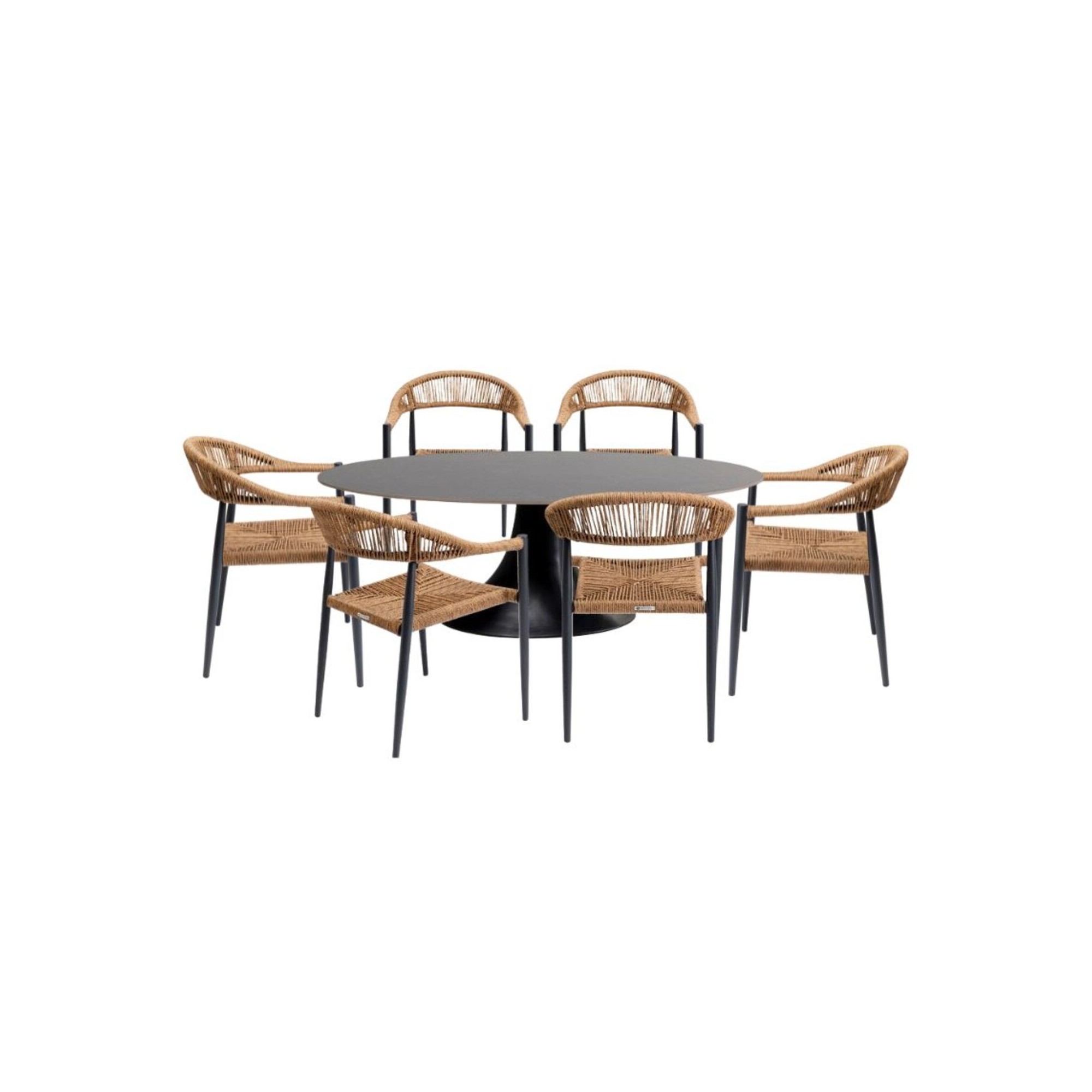 Tuinmeubilair Possibilita tafel 220cm en 6 stoelen nature Kare Design