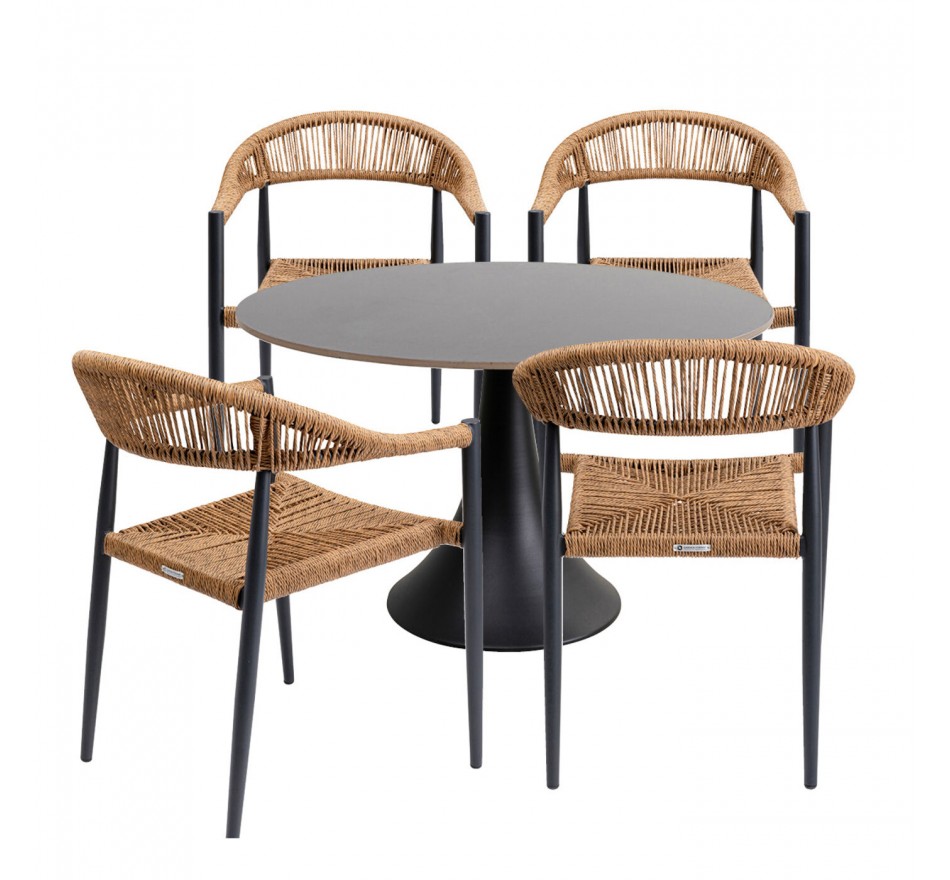 Tuinmeubilair Possibilita tafel 120cm en 4 stoelen nature Kare Design Tuinmeubilair Possibilita tafel 120cm en 4 stoelen nature Kare Design