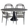 Tuinmeubilair Grande Possibilita tafel 180cm en 4 stoelen grijs Kare Design