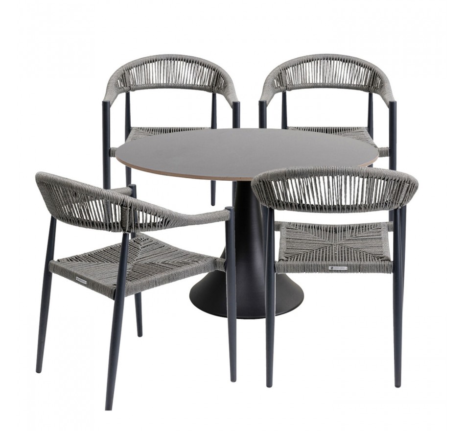 Tuinmeubilair Possibilita tafel 120cm en 4 stoelen grijs Kare Design Tuinmeubilair Possibilita tafel 120cm en 4 stoelen grijs Kare Design