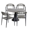 Tuinmeubilair Grande Possibilita tafel 120cm en 4 stoelen grijs Kare Design