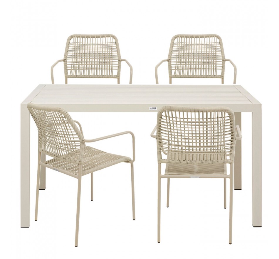 Outdoor set Madagascar table and 4 chairs grey Kare Design Outdoor set Madagascar table and 4 chairs grey Kare Design