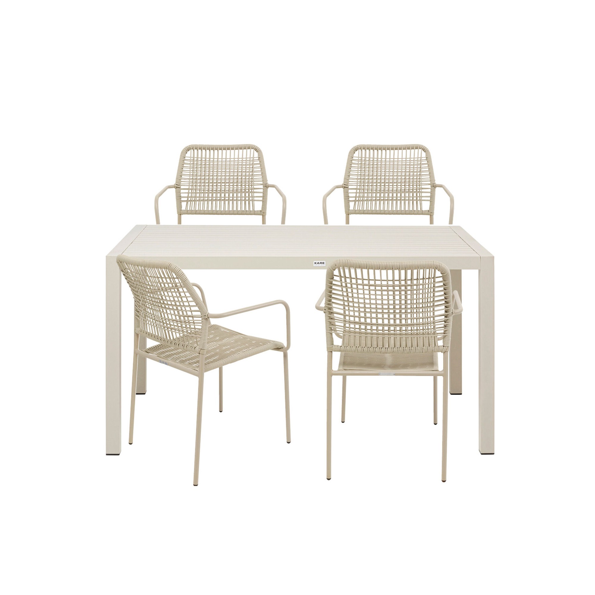 Tuinmeubilair Madagascar tafel en 4 stoelen grijs Kare Design