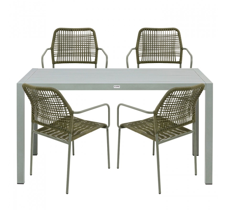 Outdoor set Madagascar table and 4 chairs green Kare Design Outdoor set Madagascar table and 4 chairs green Kare Design