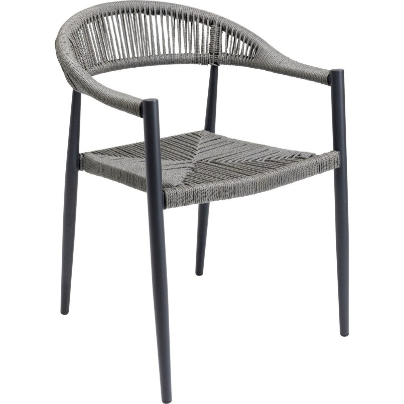 Tuinmeubilair Grande Possibilita tafel 180cm en 4 stoelen grijs Kare Design