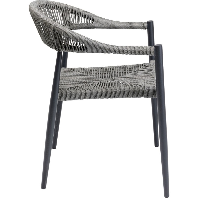 Tuinmeubilair Grande Possibilita tafel 180cm en 4 stoelen grijs Kare Design