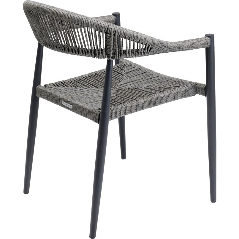 Tuinmeubilair Grande Possibilita tafel 180cm en 4 stoelen grijs Kare Design