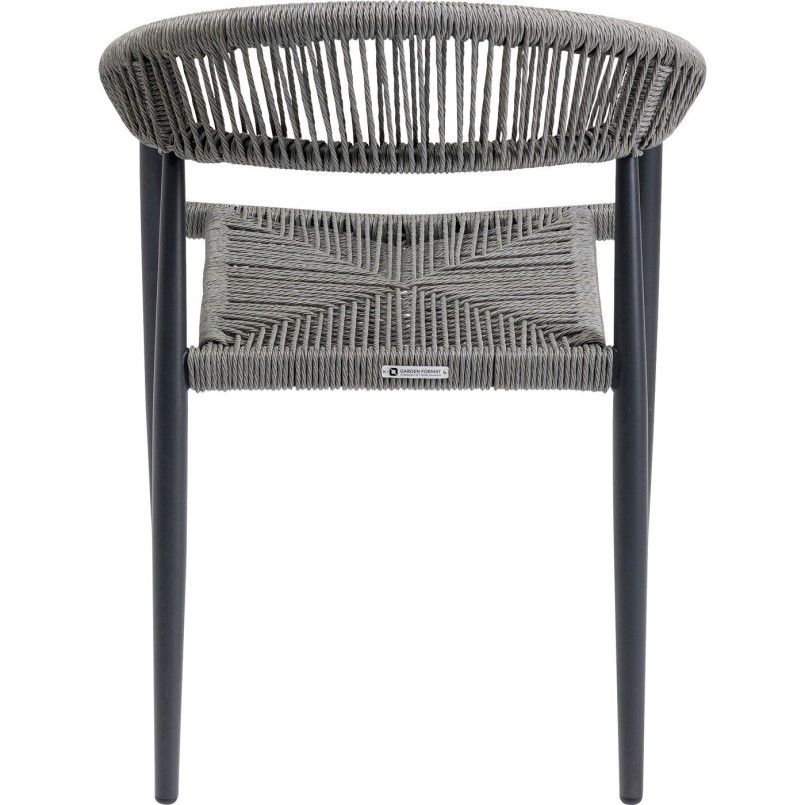 Tuinmeubilair Grande Possibilita tafel 180cm en 4 stoelen grijs Kare Design