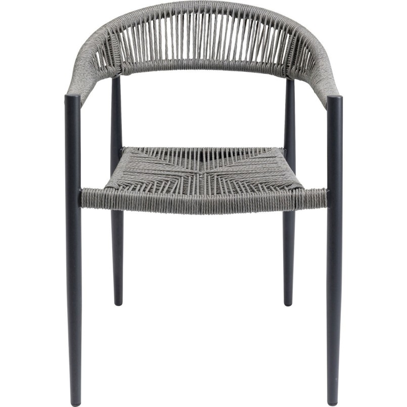 Tuinmeubilair Grande Possibilita tafel 180cm en 4 stoelen grijs Kare Design