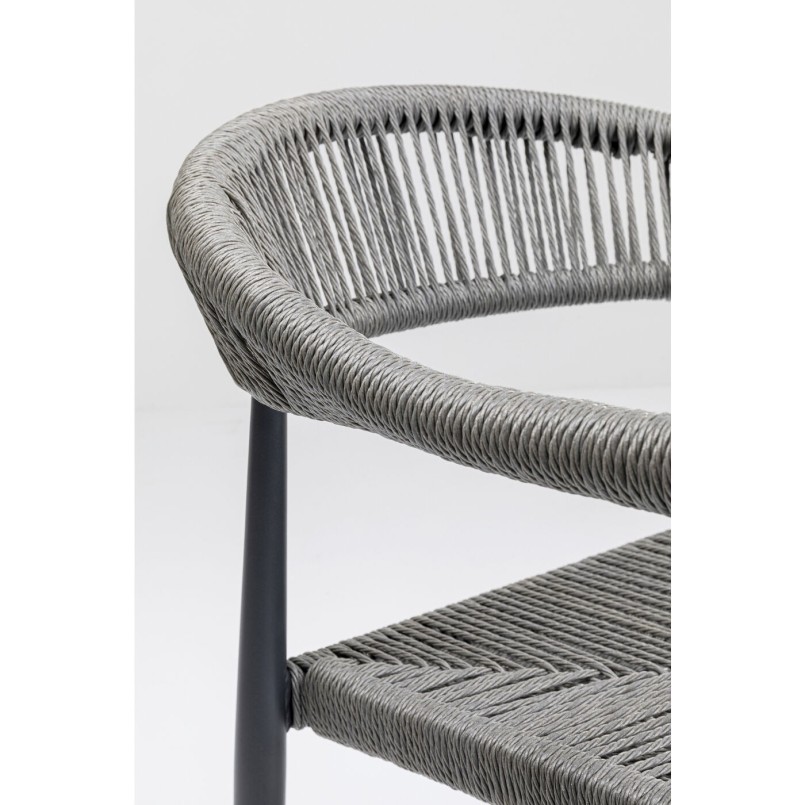 Tuinmeubilair Grande Possibilita tafel 180cm en 4 stoelen grijs Kare Design