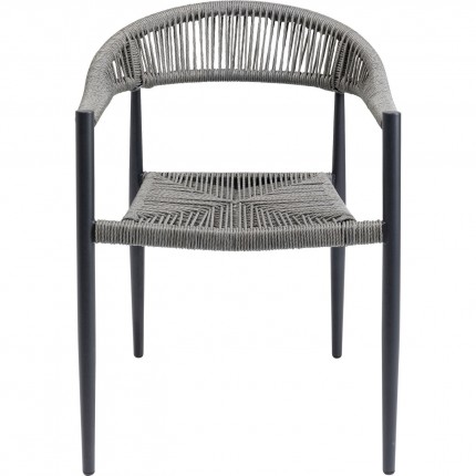 Tuinmeubilair Possibilita tafel 120cm en 4 stoelen grijs Kare Design