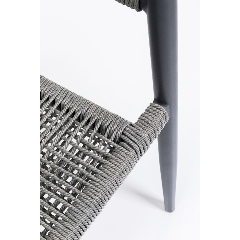 Tuinmeubilair Grande Possibilita tafel 120cm en 4 stoelen grijs Kare Design