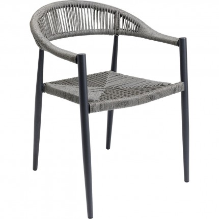 Tuinmeubilair Possibilita tafel 120cm en 4 stoelen grijs Kare Design