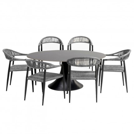 Tuinmeubilair Possibilita tafel 220cm en 6 stoelen grijs Kare Design Tuinmeubilair Possibilita tafel 220cm en 6 stoelen grijs Kare Design